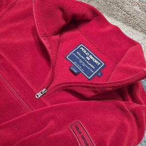 Polo Sport Ralph Lauren Jacket Mens Size L Polartec Fleece Red --VTG 90s.